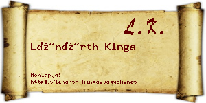 Lénárth Kinga névjegykártya
