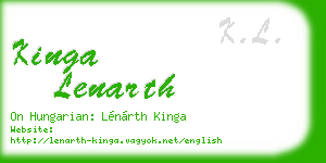 kinga lenarth business card